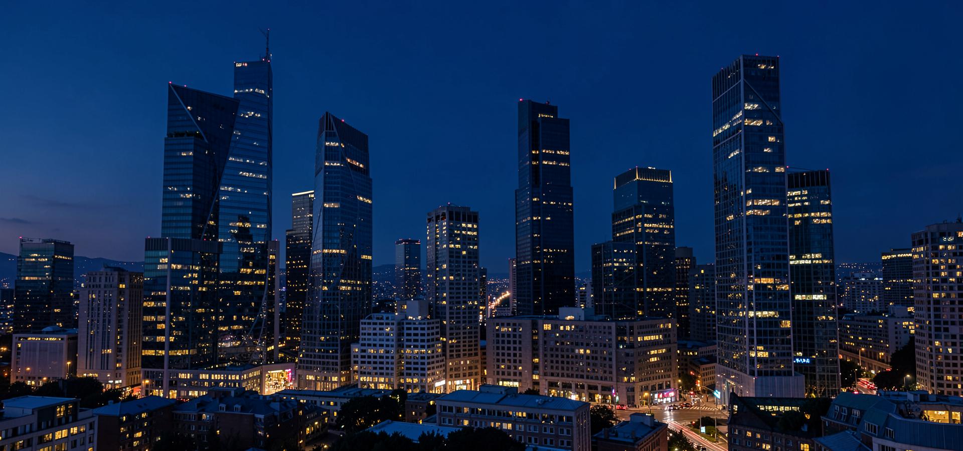 Business district representing hiring in Mexico