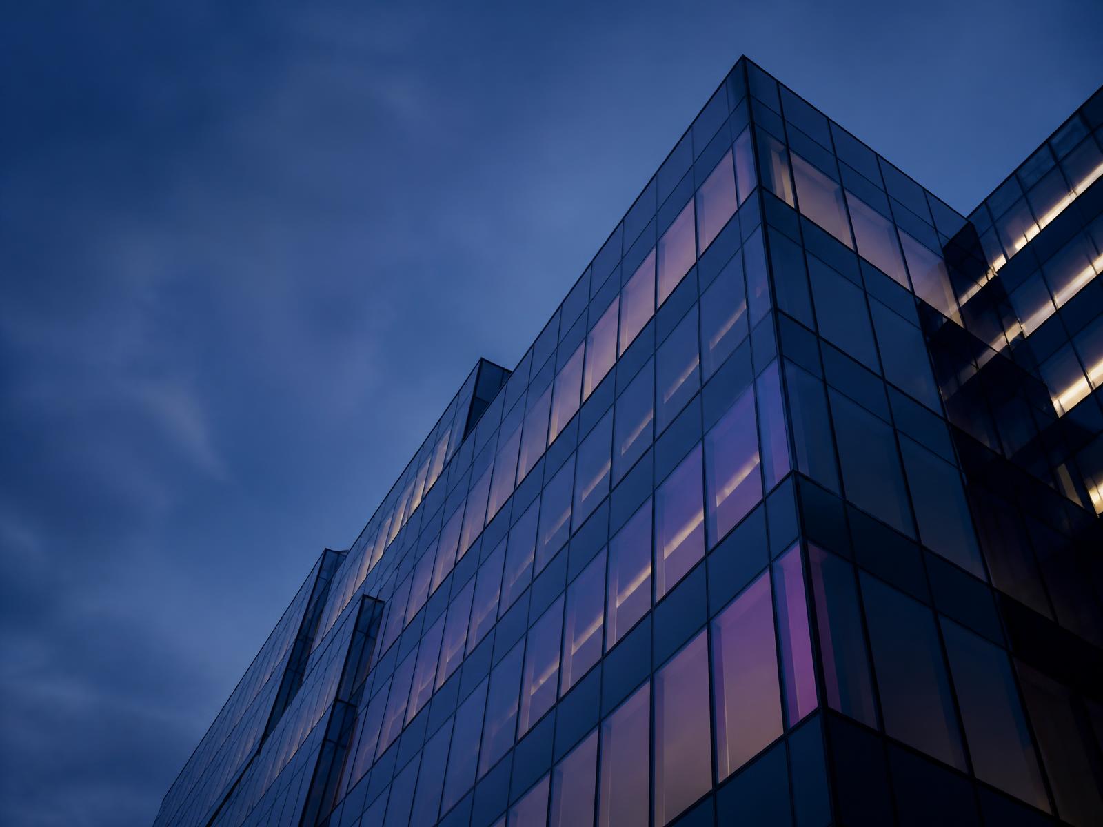 Modern architectural detail of a professional office building
