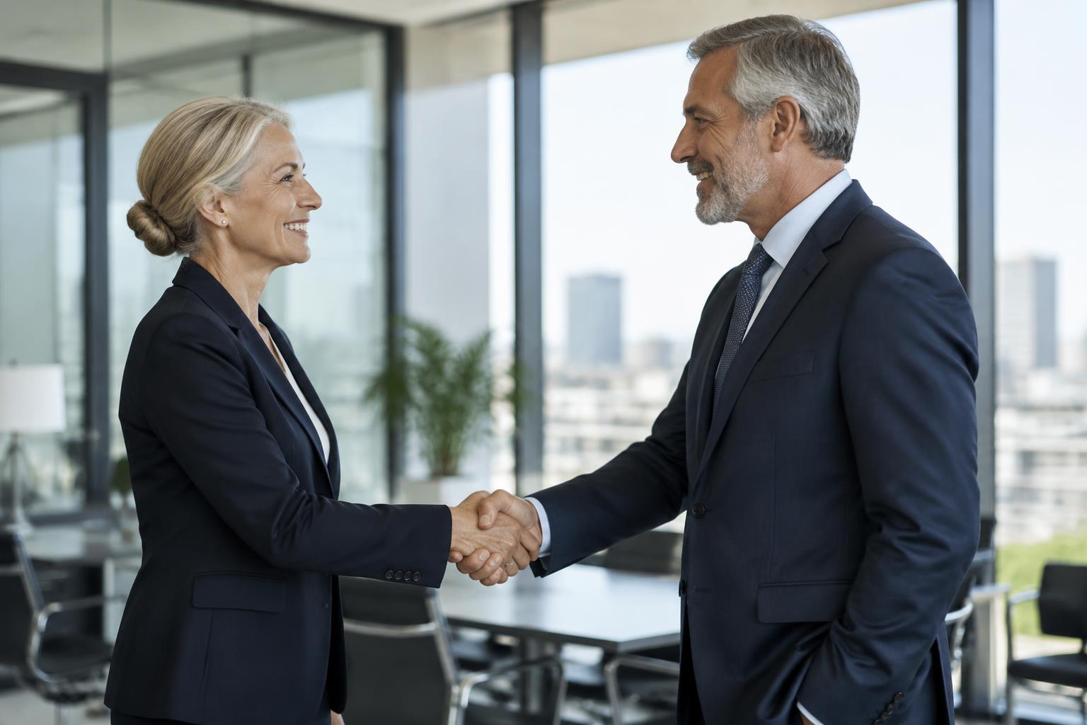 Executives discussing a confidential hiring mandate